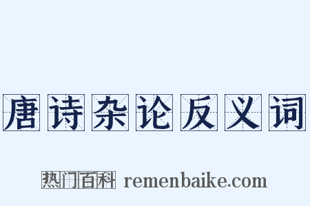 唐诗杂论反义词是什么意思的图片